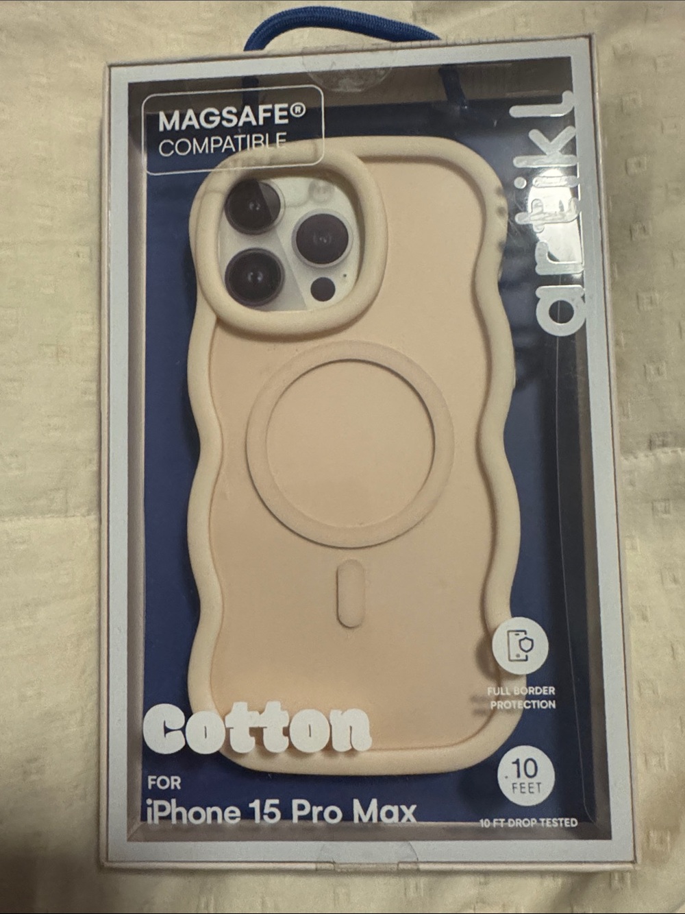 Cotton MagSafe Compatible iPhone 15 Pro Max Case - Cream